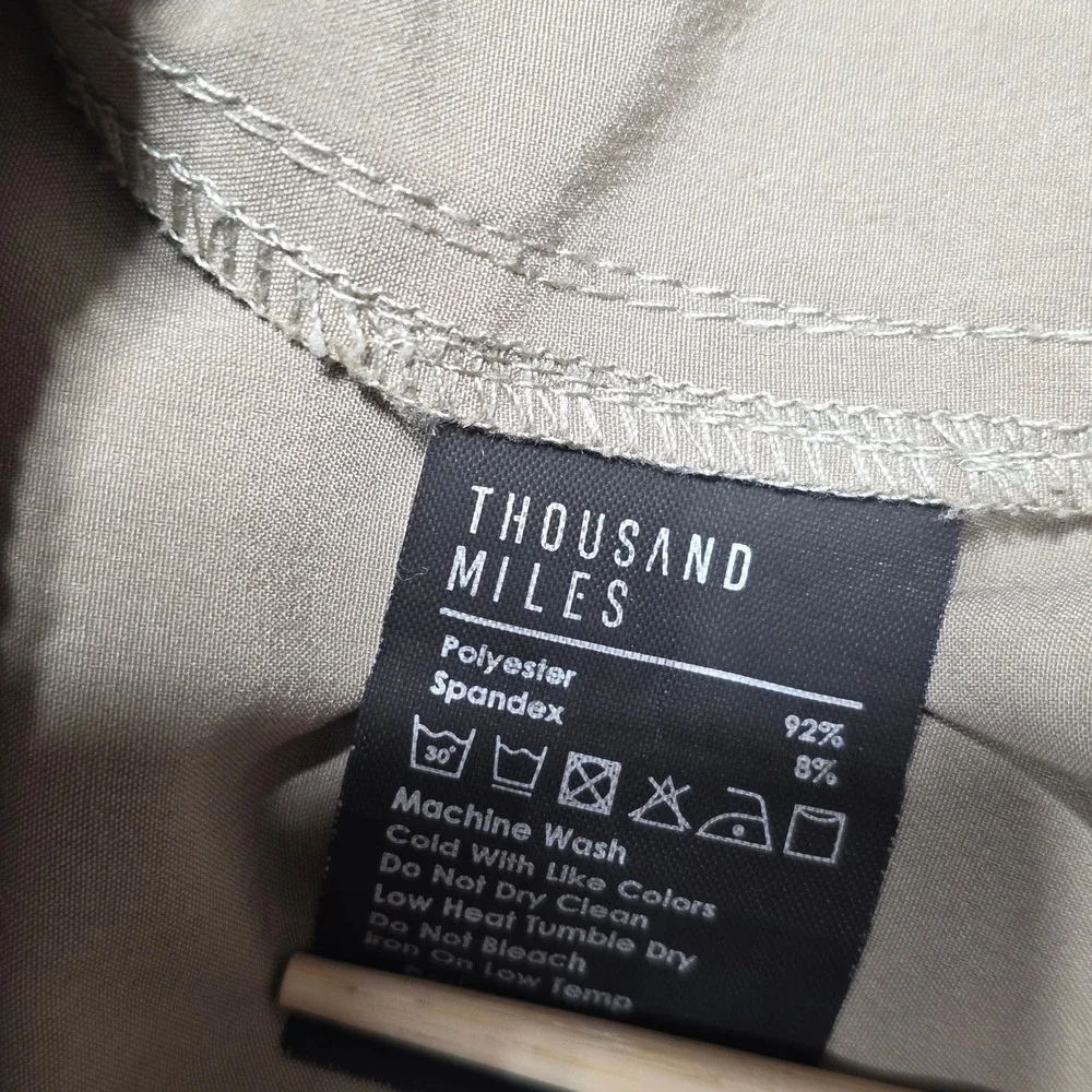 Thousand Miles Hybrid Shorts - Elastic Sides‎ on Waist, Lightweight, Khaki - XL